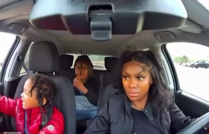 Mom with hair glued to her forehead refuses to correct son's bad behavior