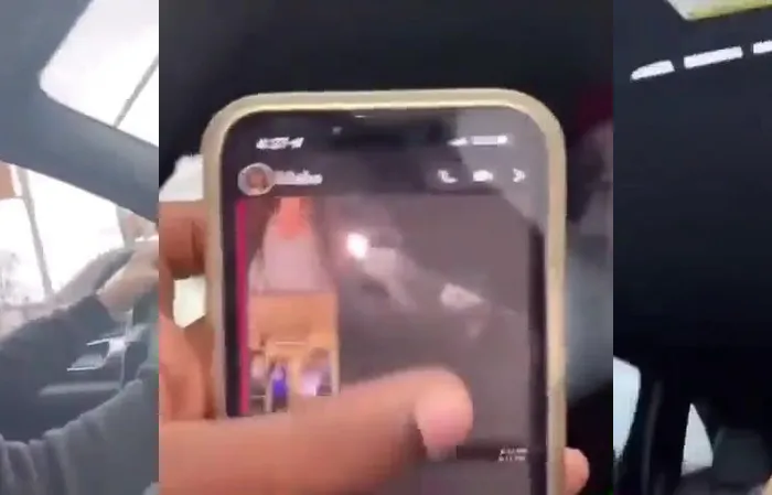 Boyfriend shows Girlfriend cheating evidence while driving