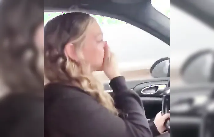 Boyfriend shows Girlfriend cheating evidence while driving