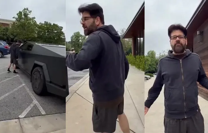 Dude has screaming meltdown triggered by a Cybertruck