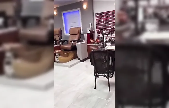 Thug smashes up Asian nail salon and demands money back