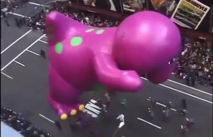That time Barney blew up during a parade