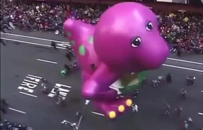 That time Barney blew up during a parade