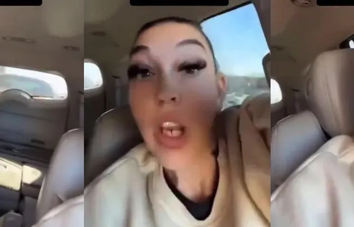 Woman's filter is holding on for dear life