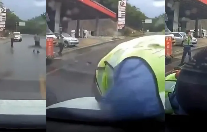 City worker fakes being hit by car, didn't know they had a camera