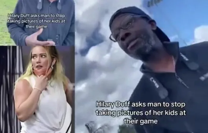 Hillary Duff confronts photographer taking pics