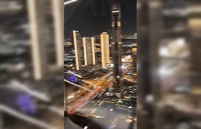 Lady has epic fail going down slide, dude doesn't care