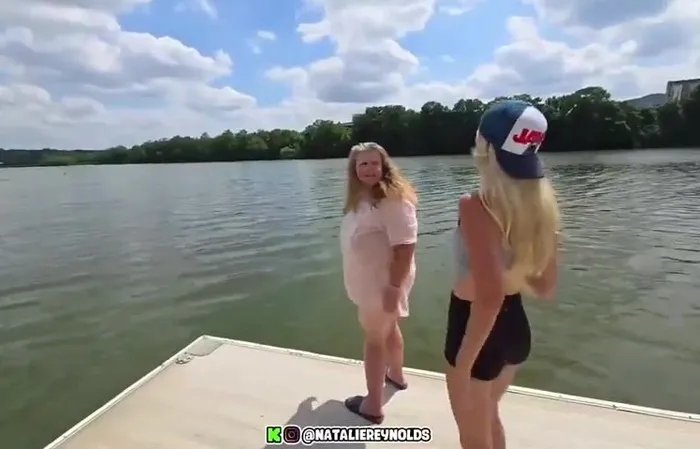 Natalie Reynolds ran away after woman who can't swim jumps into lake