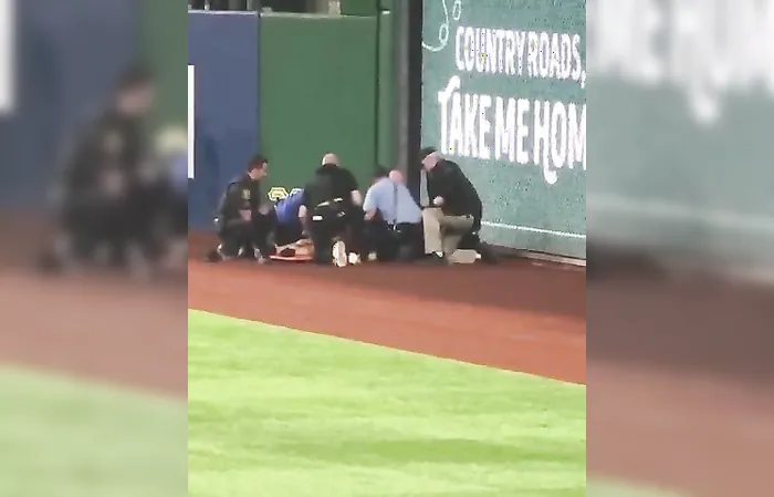 Fan falls from the upper deck at the Pirates/Cubs game