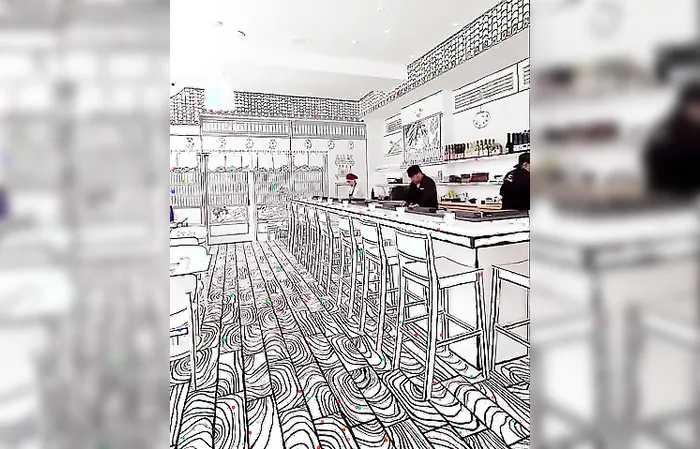 2D styled restaurant in NYC