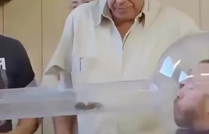 Guys try to blow spiders into each other's mouth