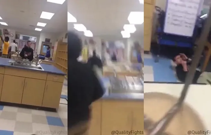 Dude gets CLOCKED in class