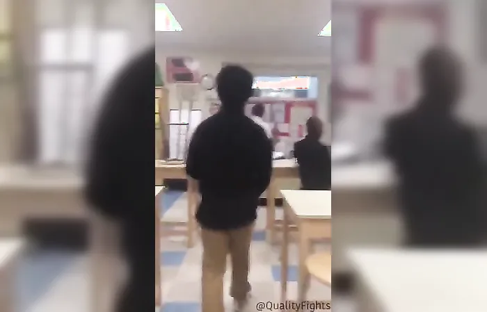 Dude gets CLOCKED in class