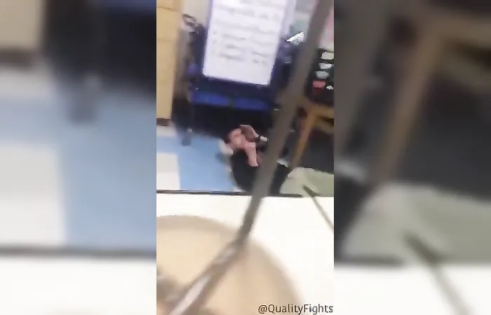Dude gets CLOCKED in class