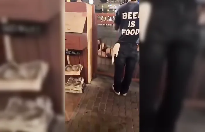 Woman acts a fool, ends up losing fight to gravity