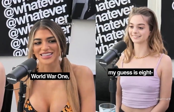 Girls try guessing when WWI and WWII started
