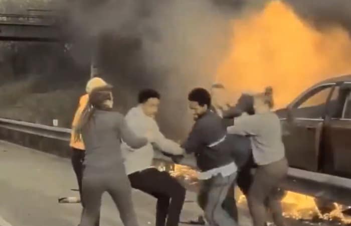 Good Samaritans saved man from burning car