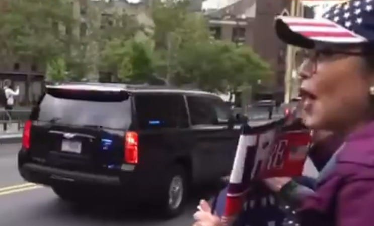 Fans chant “We Love Trump” as motorcade leaves hush money trial