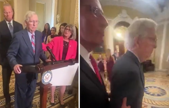 Mitch McConnell turned into ‘Mr. Freeze’ and got escorted away