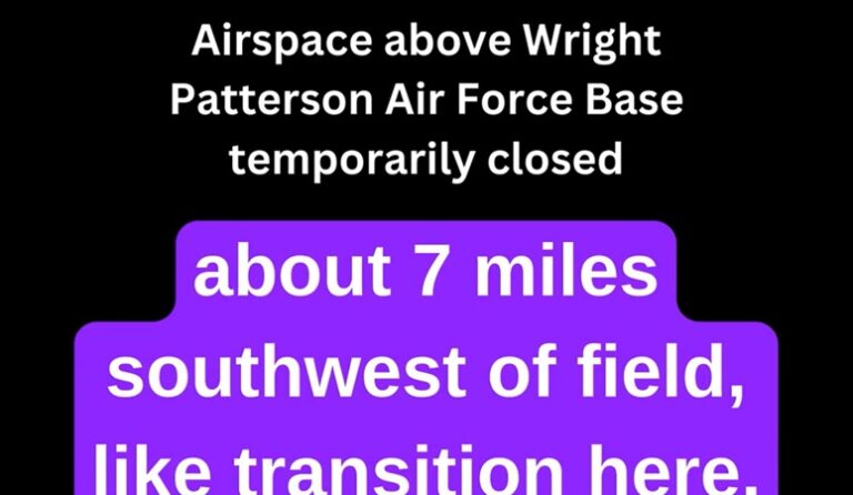 Airspace over Wright Patterson Air Force Base briefly closed because of drone activity