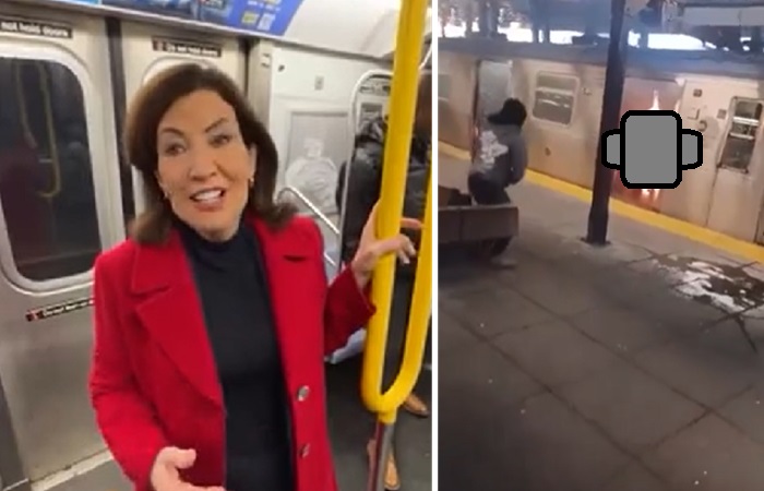 Hochul said subways are safer hours after woman was lit on fire in her sleep